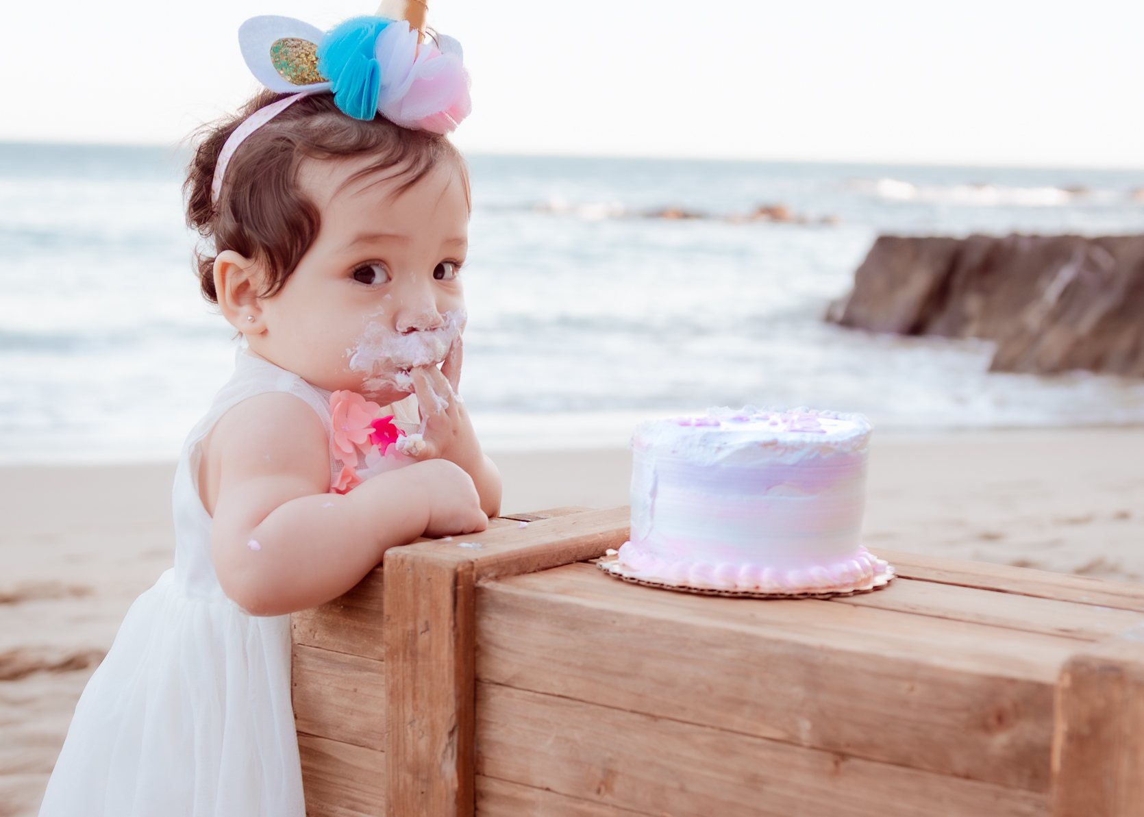 Charlotte Cake Smash birthday portrait by Pak Studios in Arizona birthday portrait session