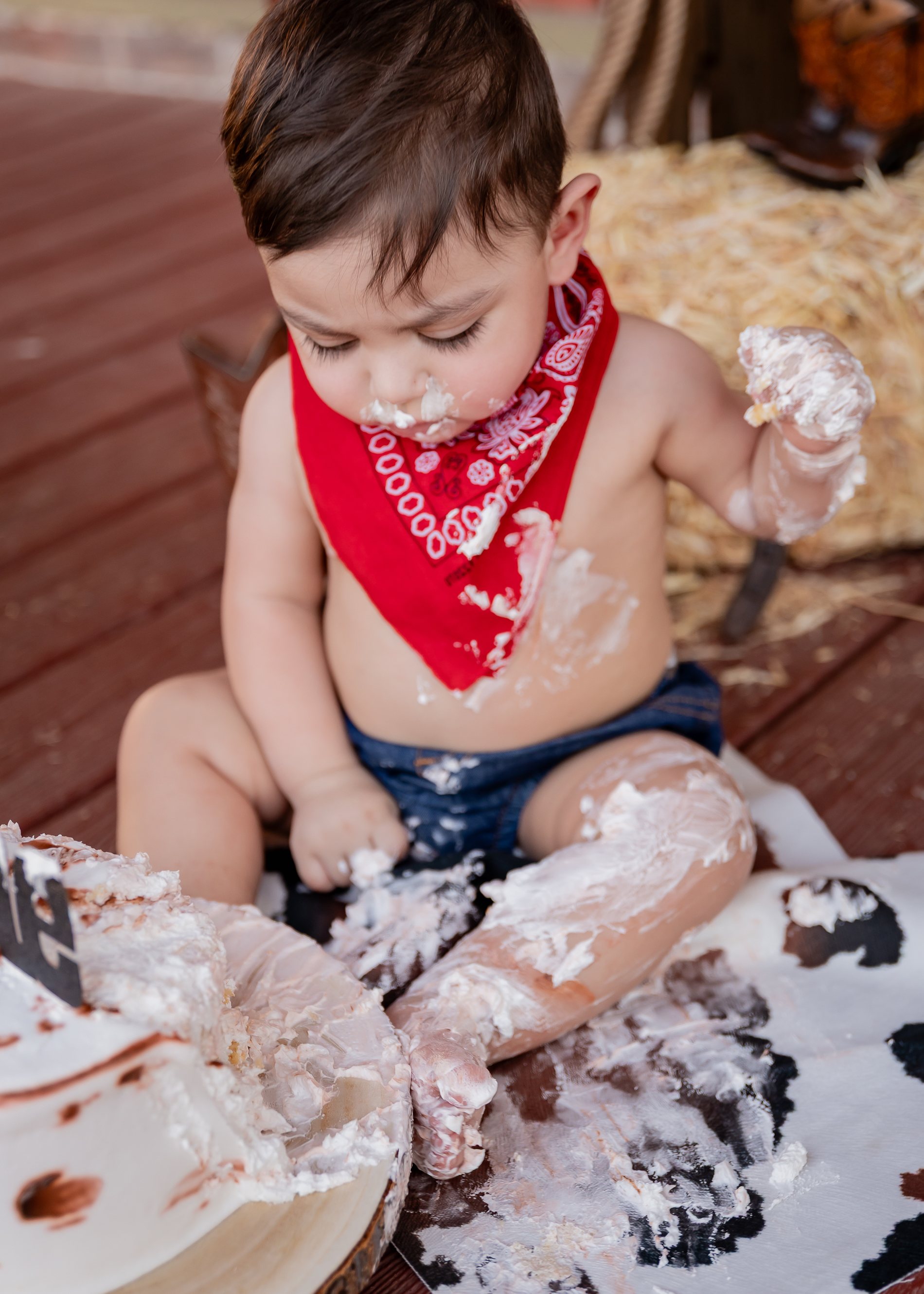 Gael Cake Smash birthday portrait by Pak Studios in Arizona birthday portrait session