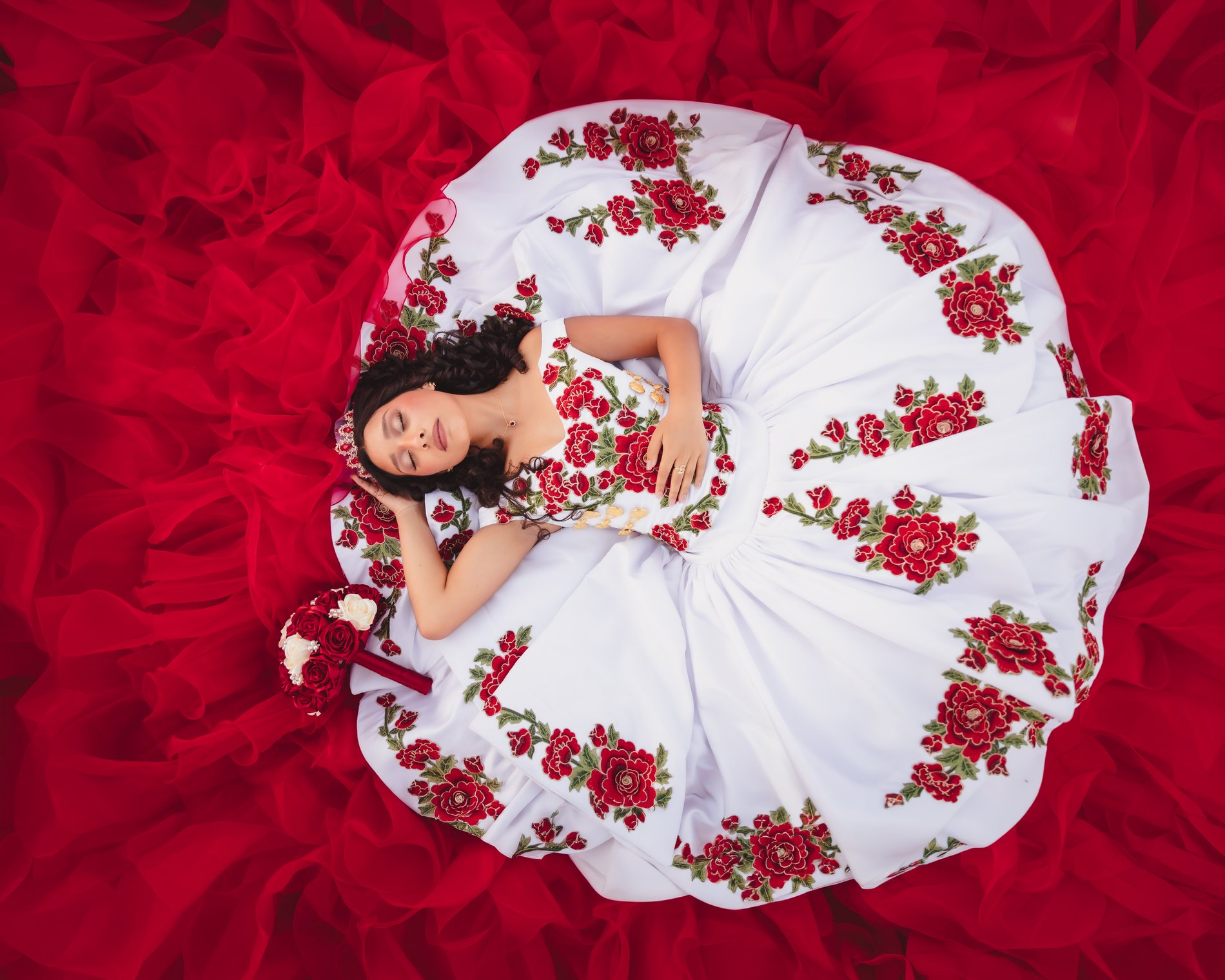 Jayleen quinceañera portrait by Pak Studios in dress portrait session in Tolleson, Arizona