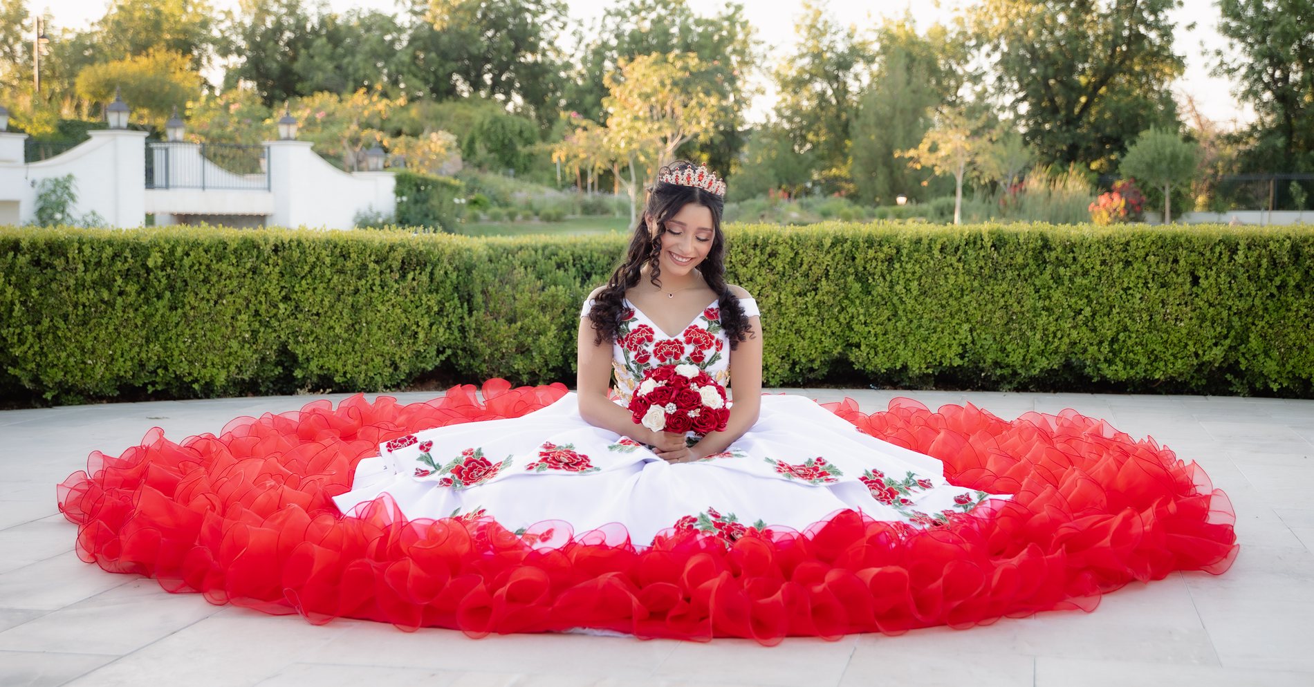 Jayleen quinceañera portrait by Pak Studios in dress portrait session in Tolleson, Arizona