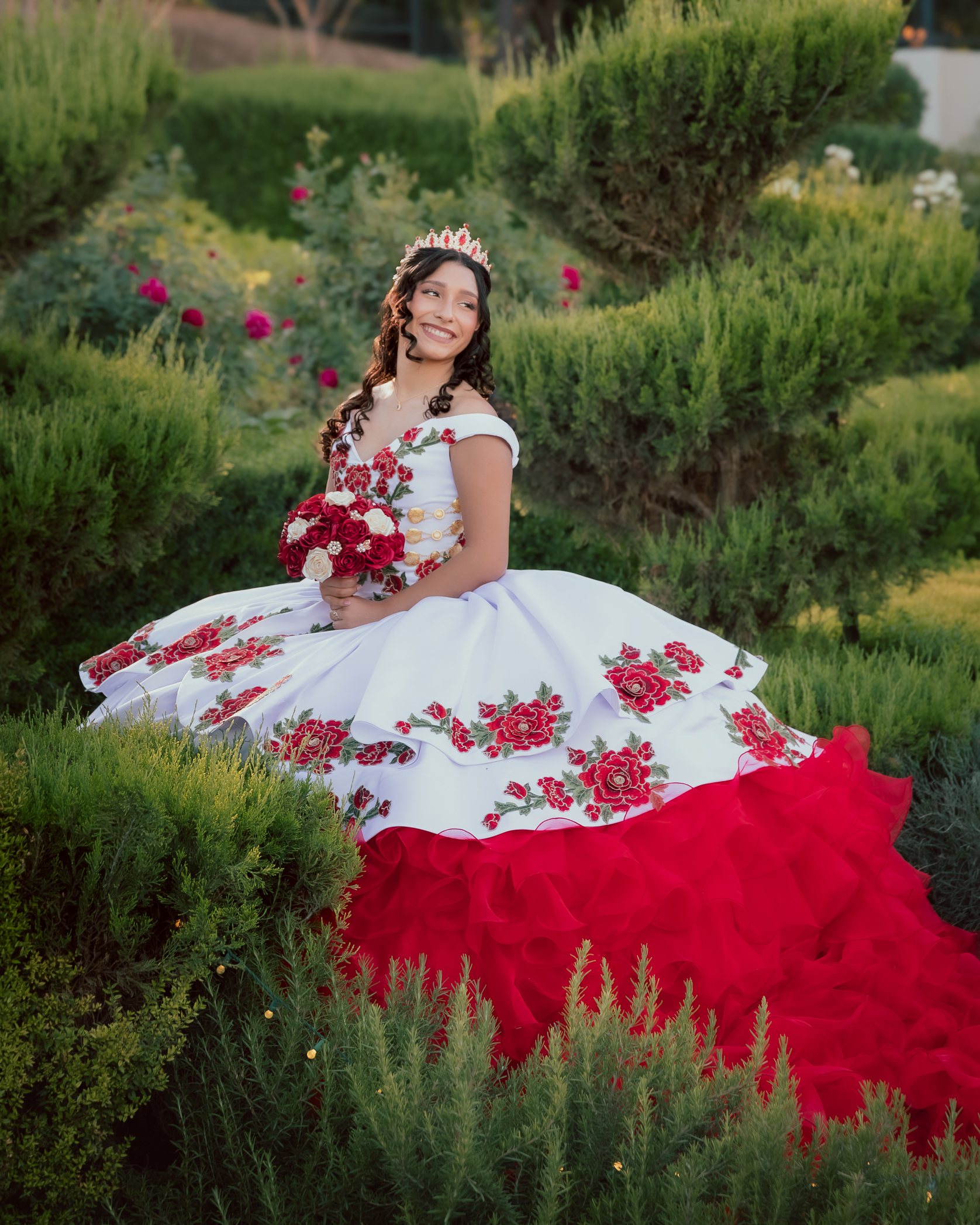 Jayleen quinceañera portrait by Pak Studios in dress portrait session in Tolleson, Arizona