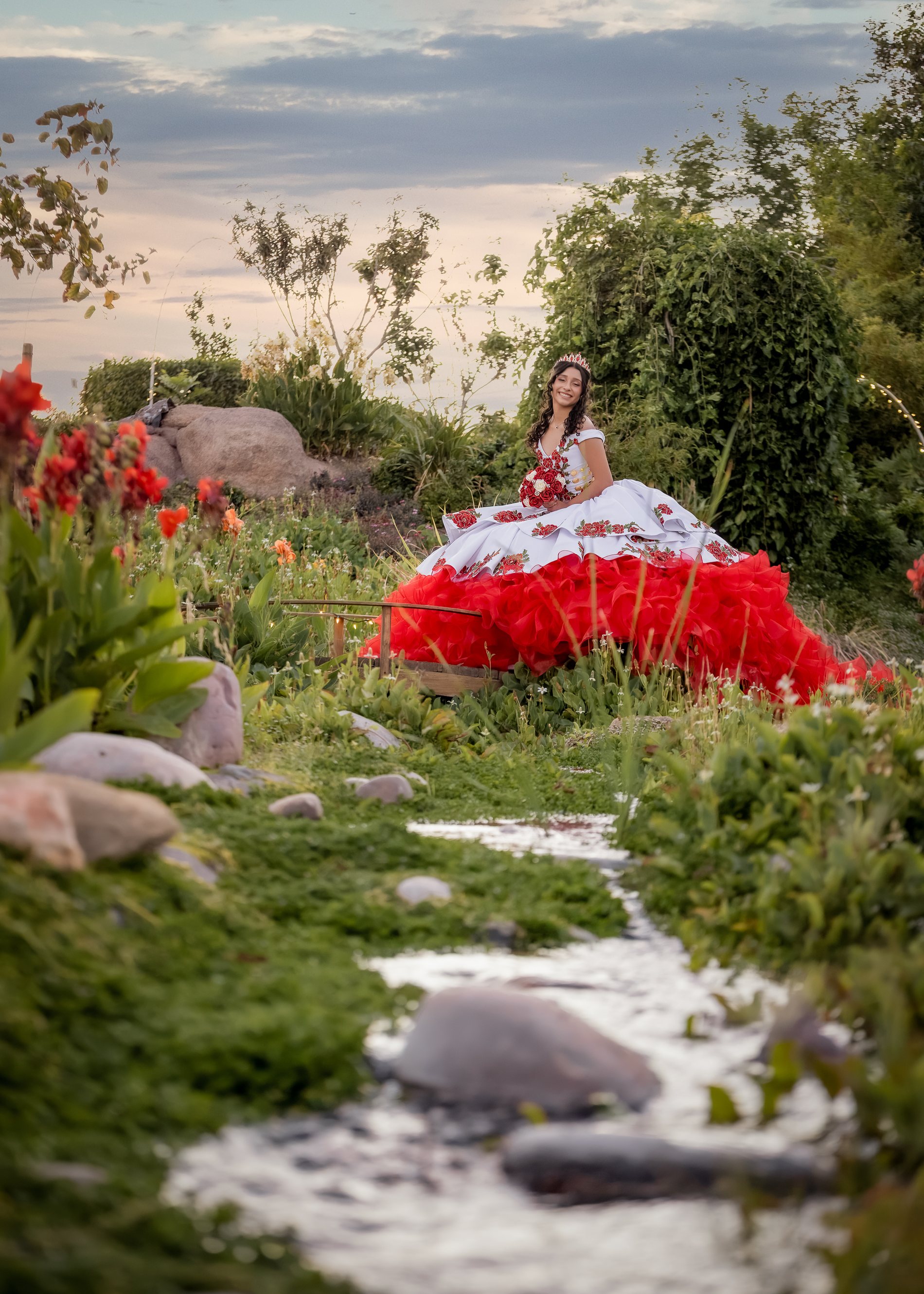 Jayleen quinceañera portrait by Pak Studios in dress portrait session in Tolleson, Arizona