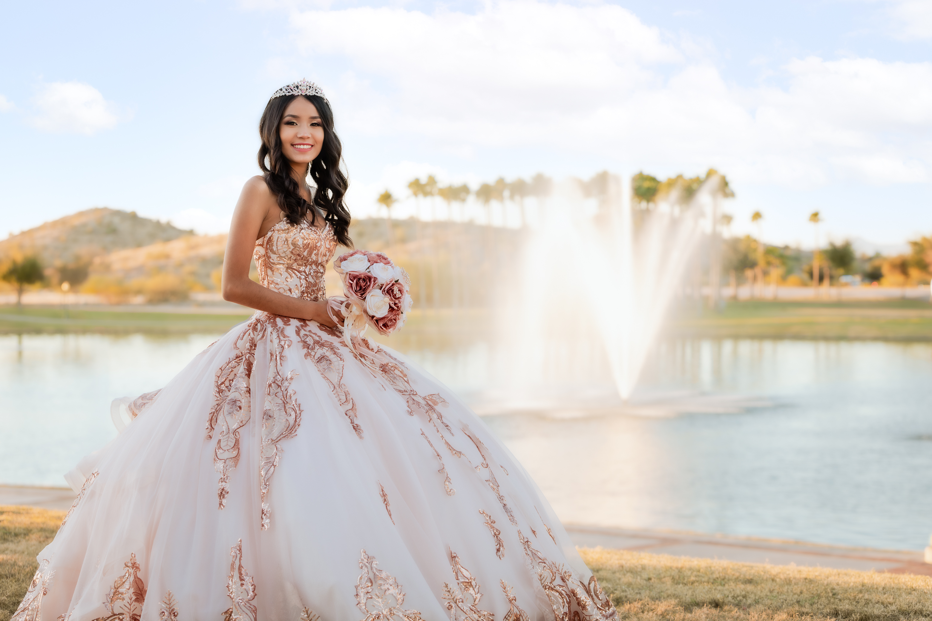 Alecia Quinceanera portrait by Pak Studios