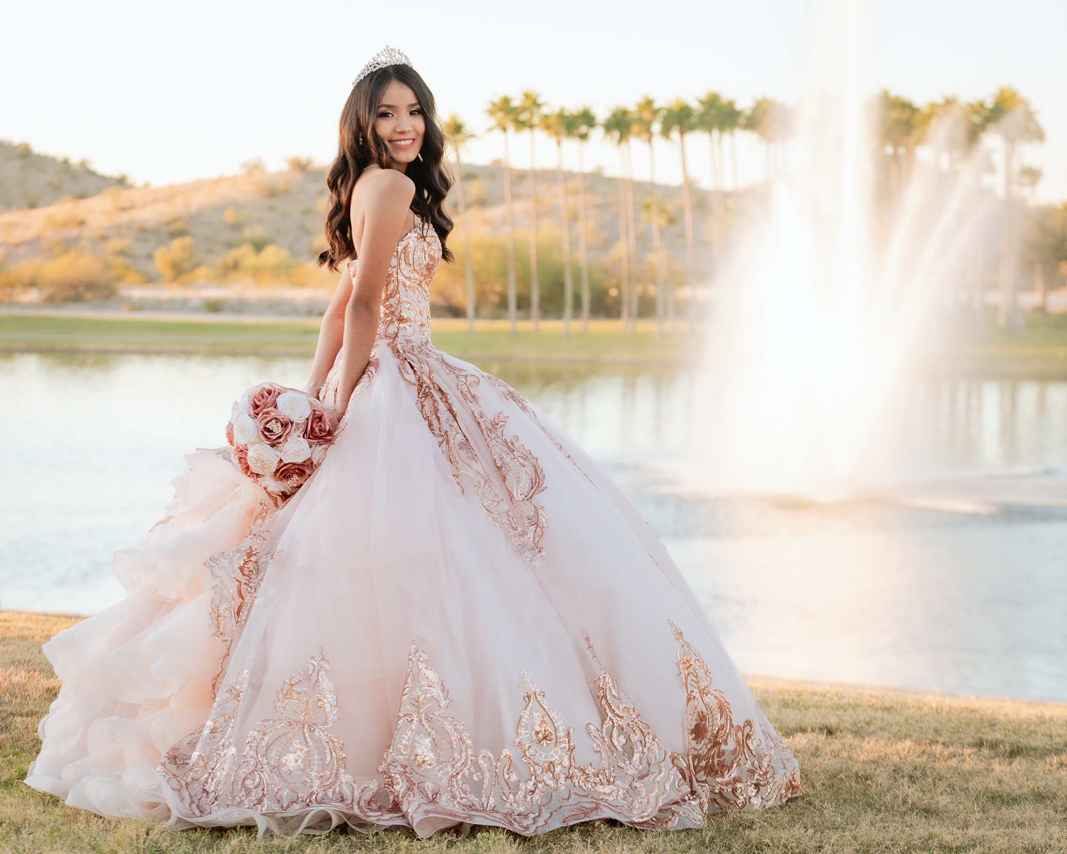 Alecia Quinceanera portrait by Pak Studios