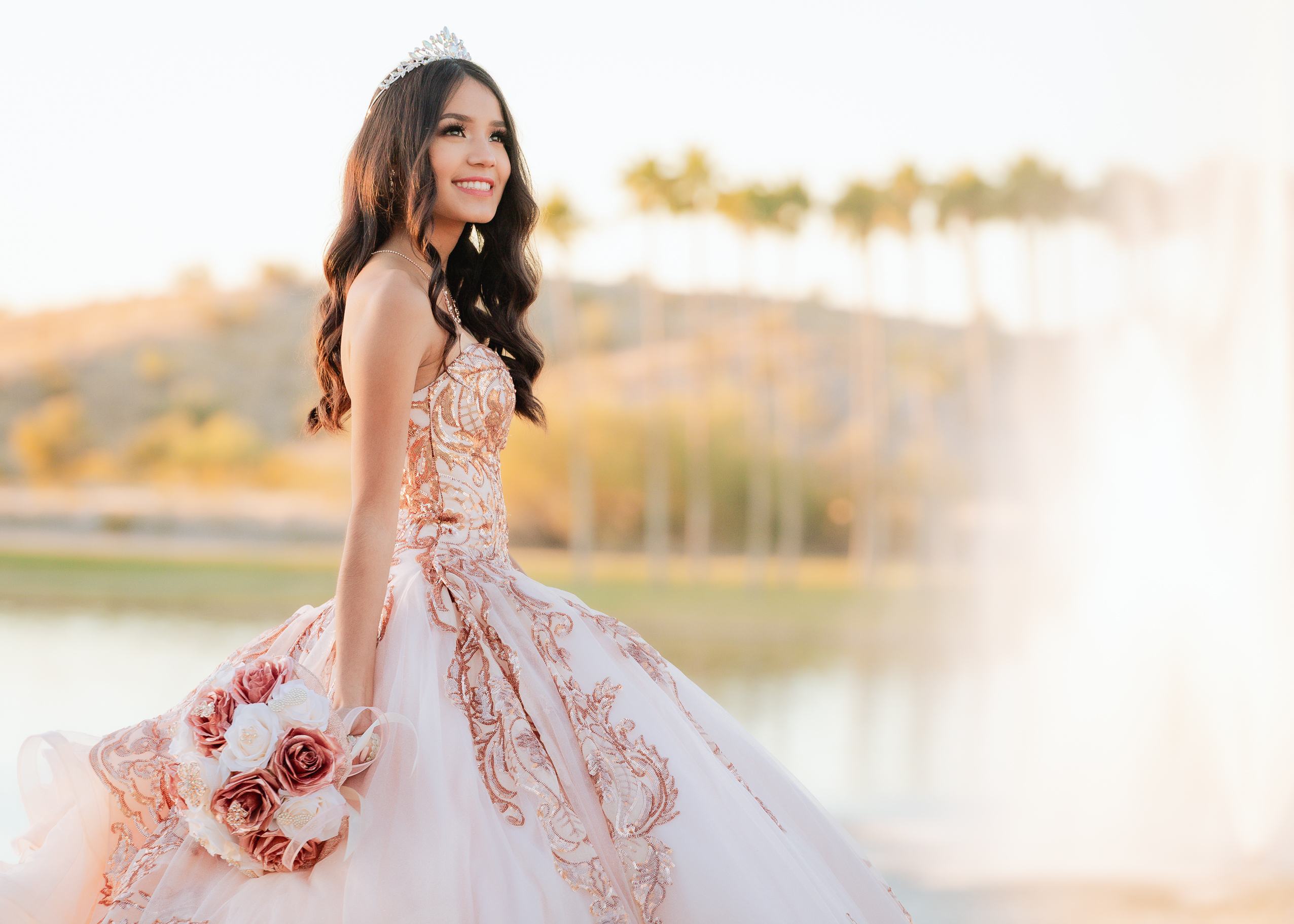 Alecia Quinceanera portrait by Pak Studios