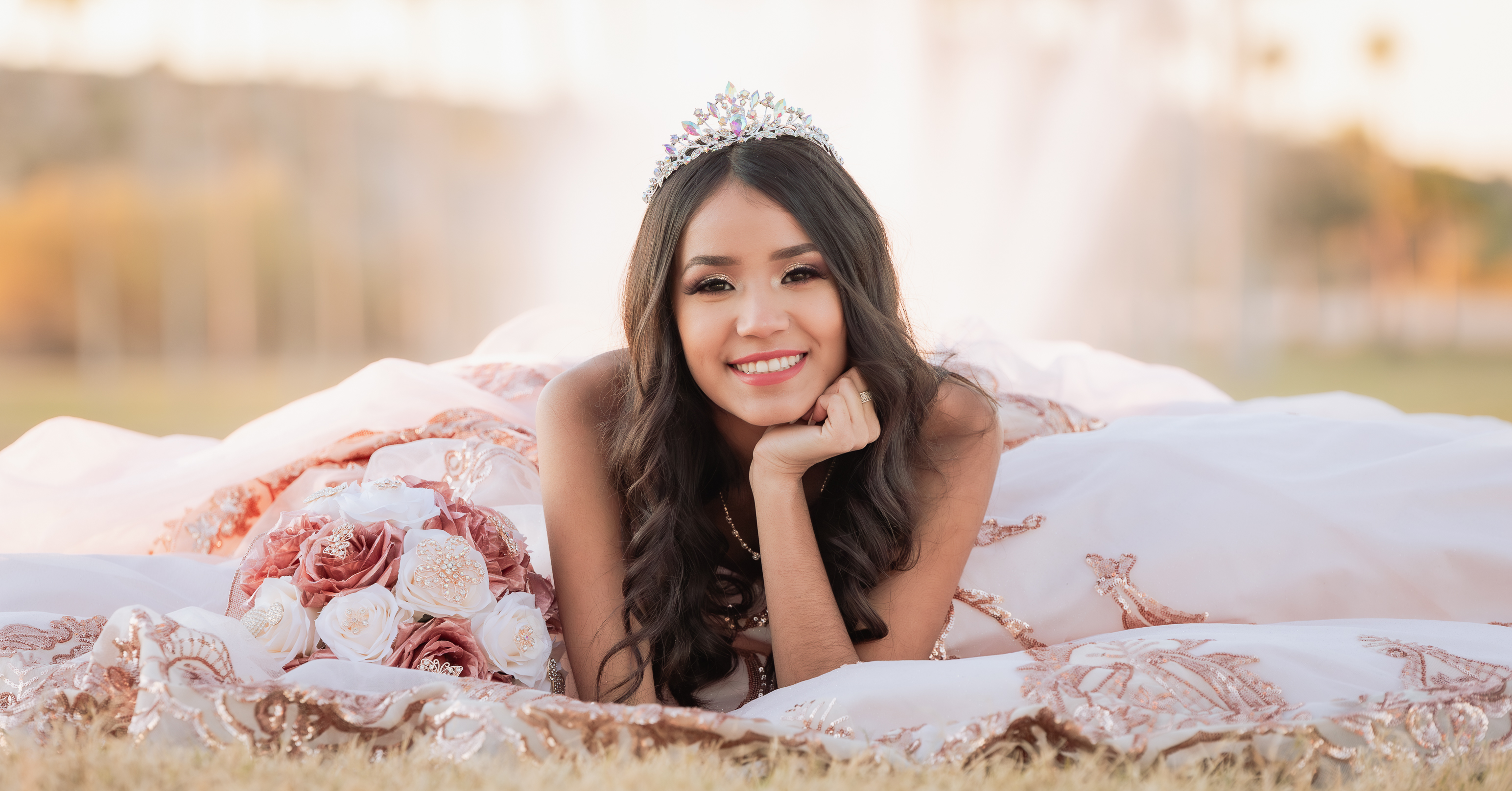 Alecia Quinceanera portrait by Pak Studios