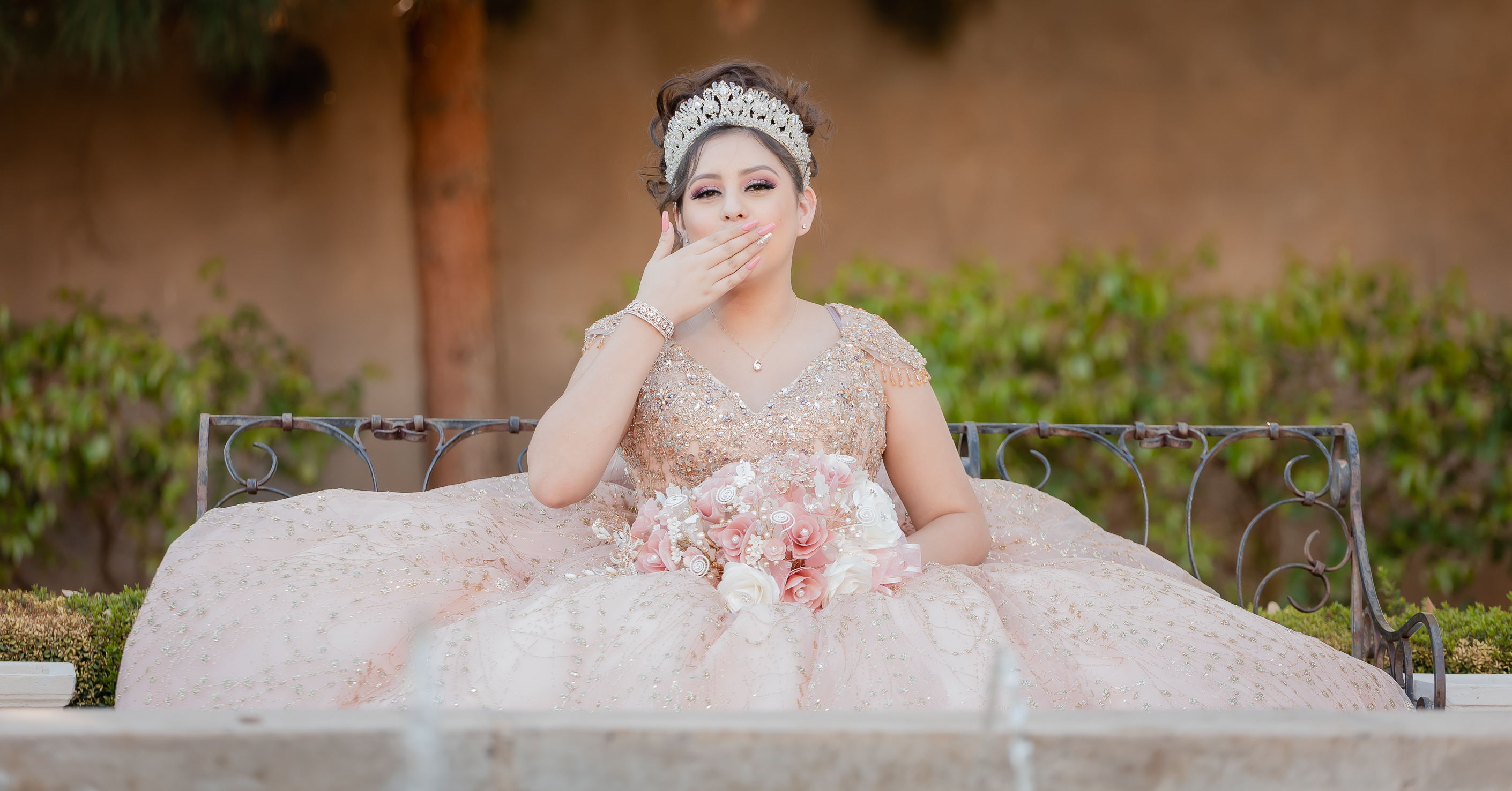 Lizette Quinceanera portrait by Pak Studios
