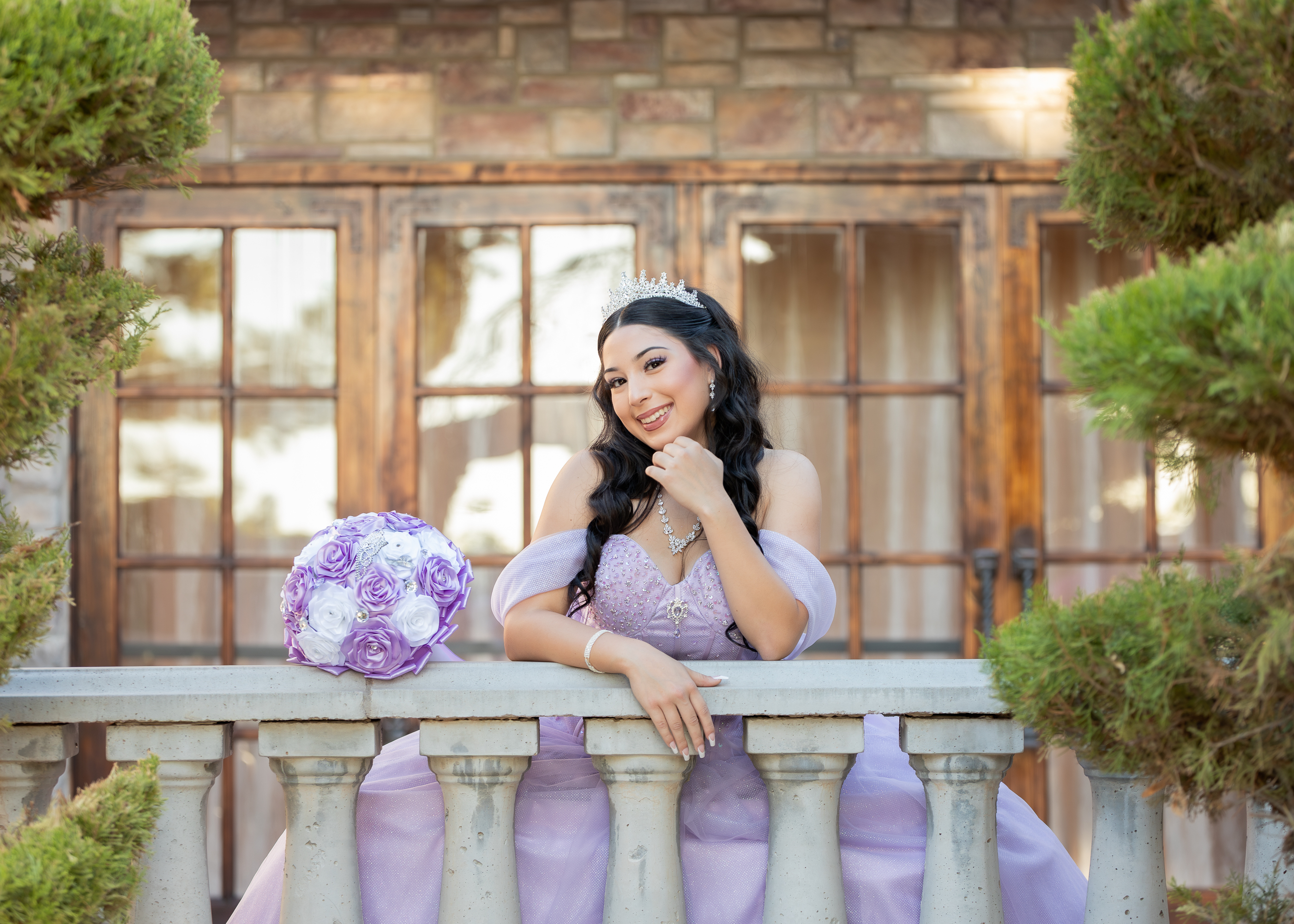 Llesena Quinceanera portrait by Pak Studios