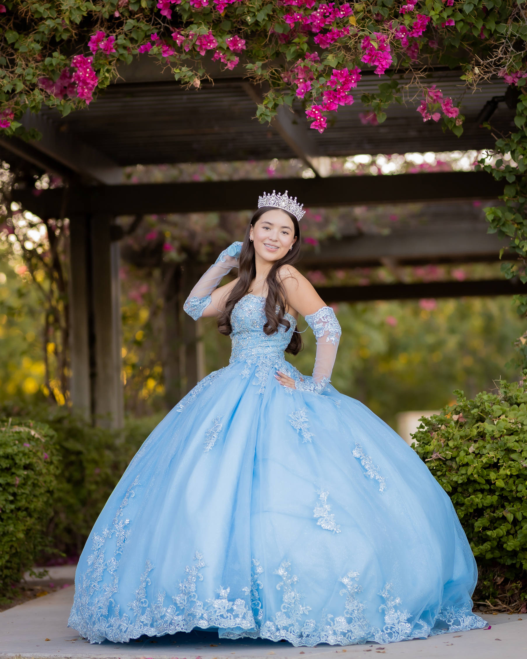 Nevaeh Quinceanera portrait by Pak Studios