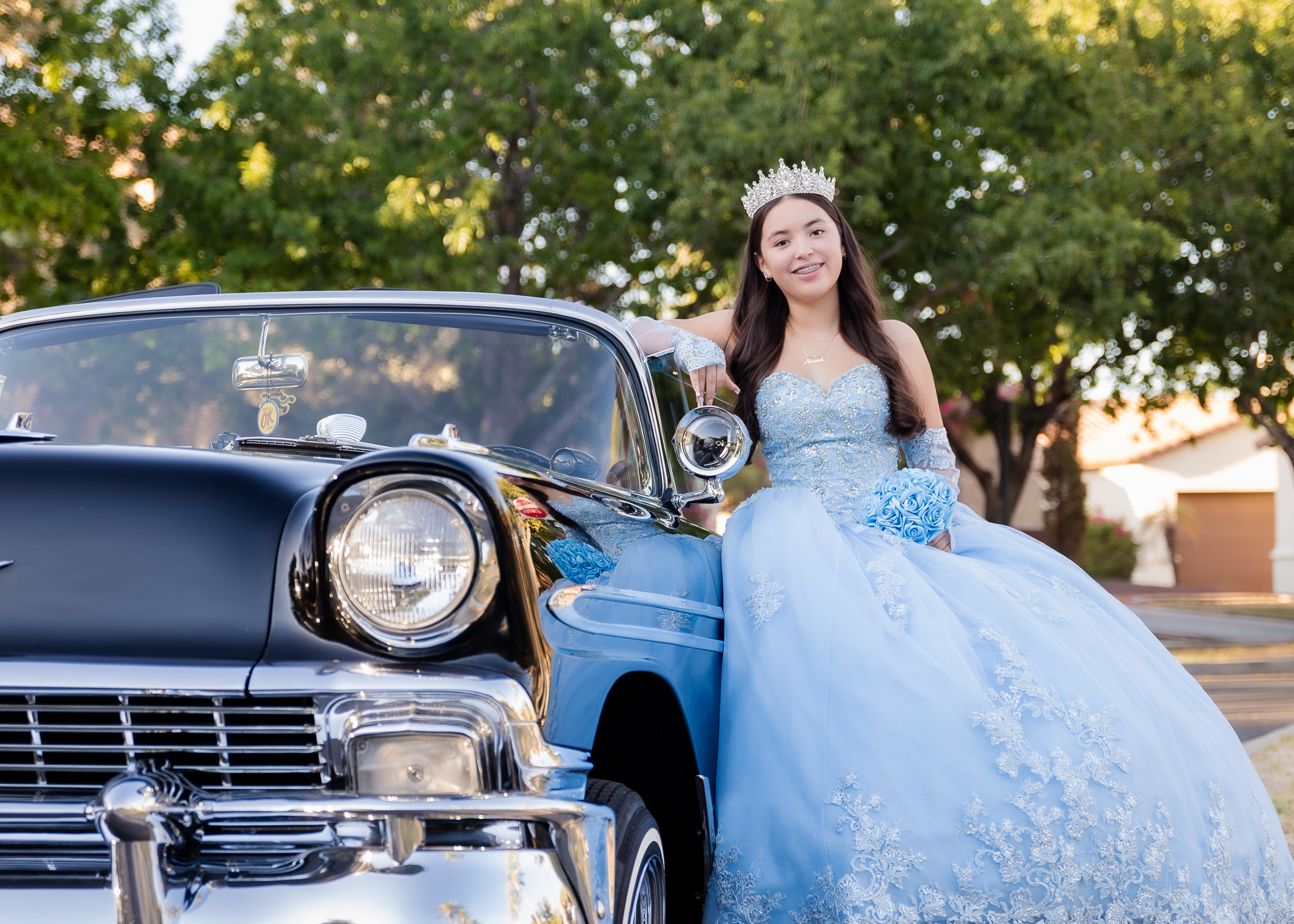 Nevaeh Quinceanera portrait by Pak Studios