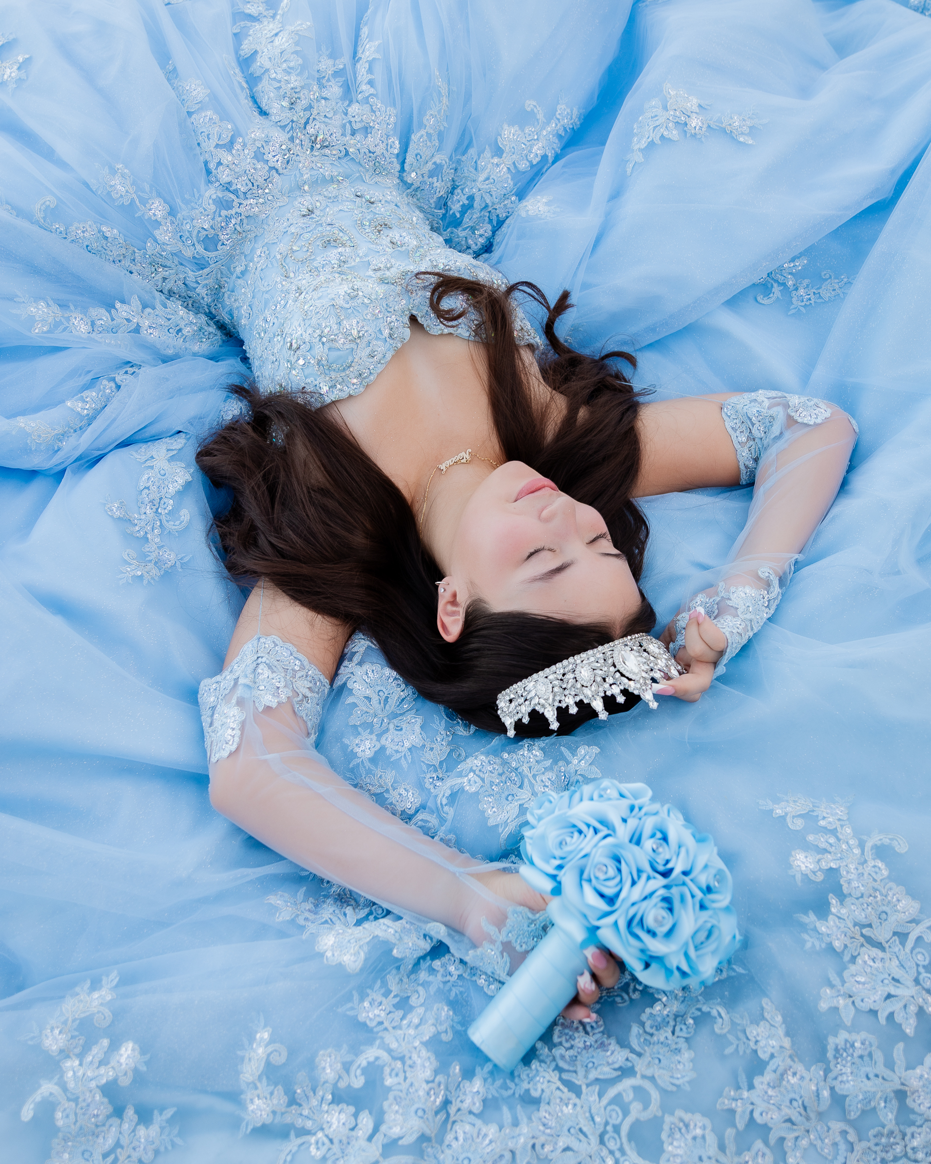 Nevaeh Quinceanera portrait by Pak Studios