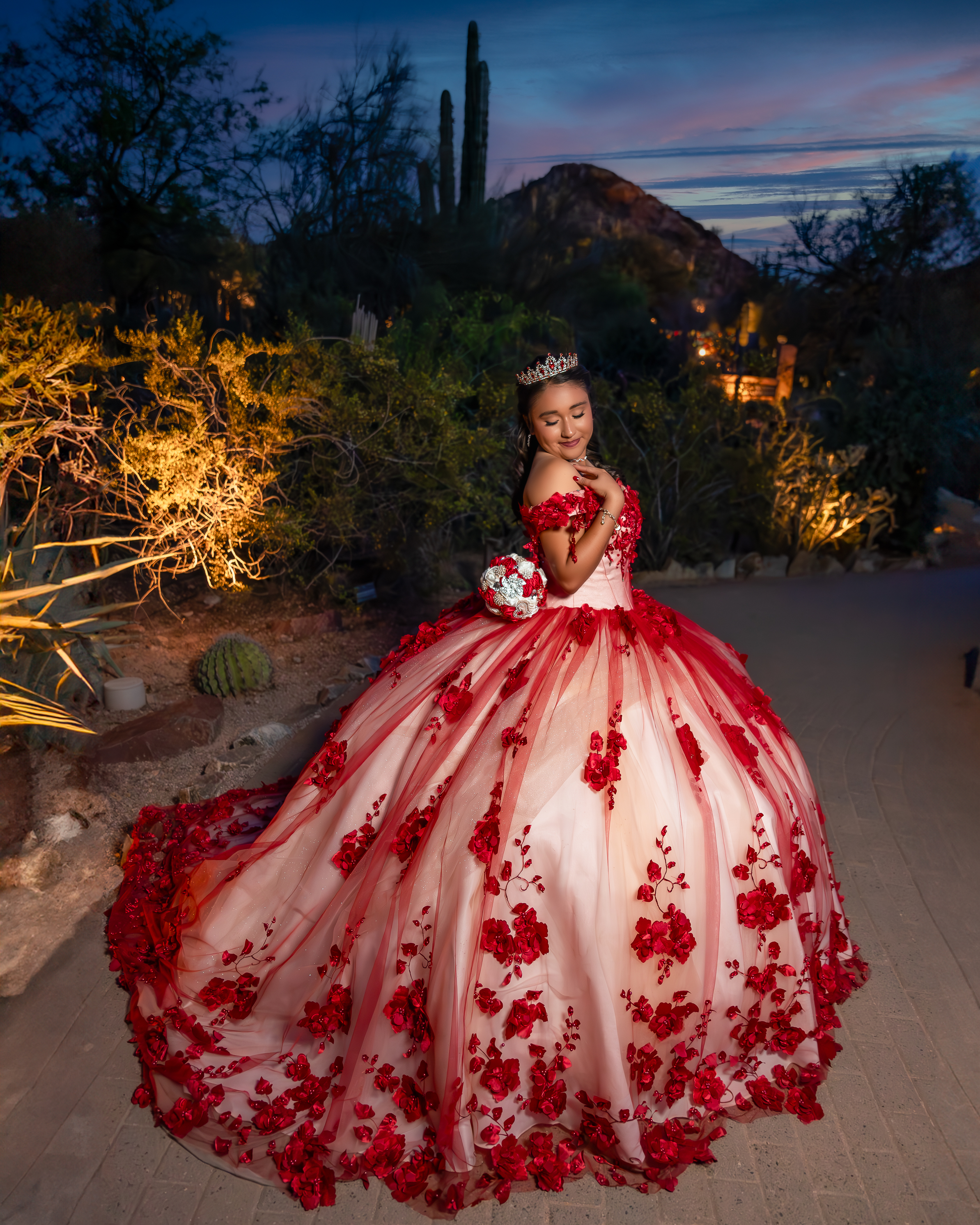 Victoriea Quinceanera portrait by Pak Studios